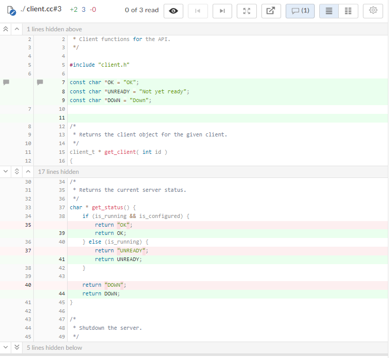 Image of a Swarm review inline diff
